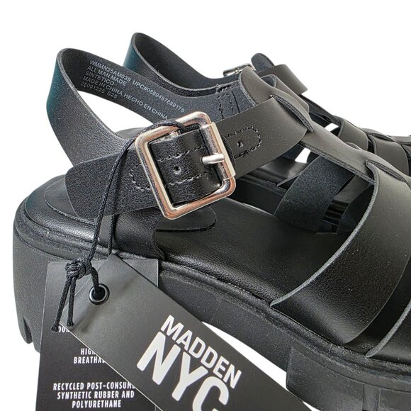 Steve Madden NYC Women's Fisherman Sandals Block Heel Size 8-11 Black With Box - Picture 6 of 12